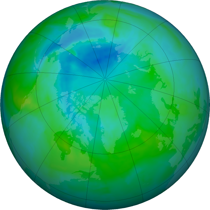 Arctic ozone map for 14 August 2011